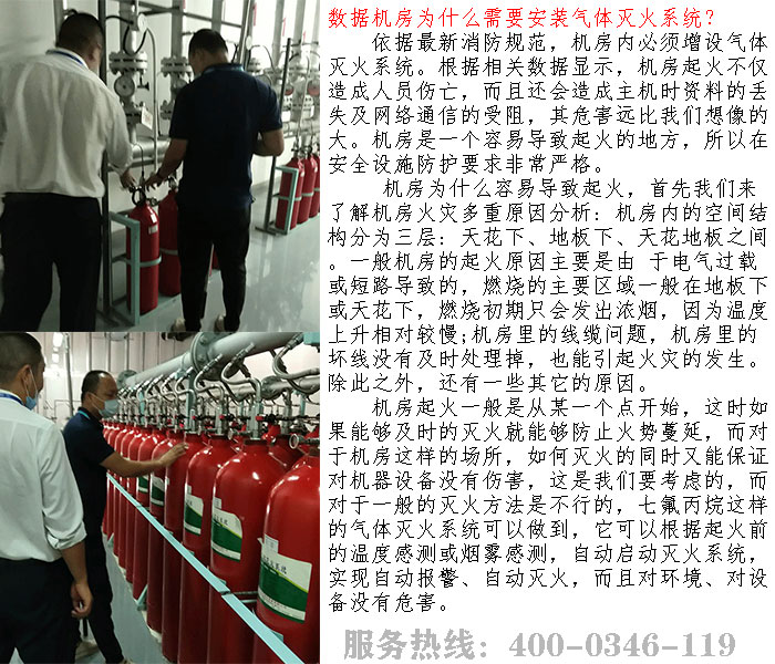 機房安裝氣體滅火